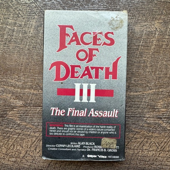VTG Rare Faces Of Death 3, The Final Assault By Alan Black x Gorgon Video - Picture 2 of 16